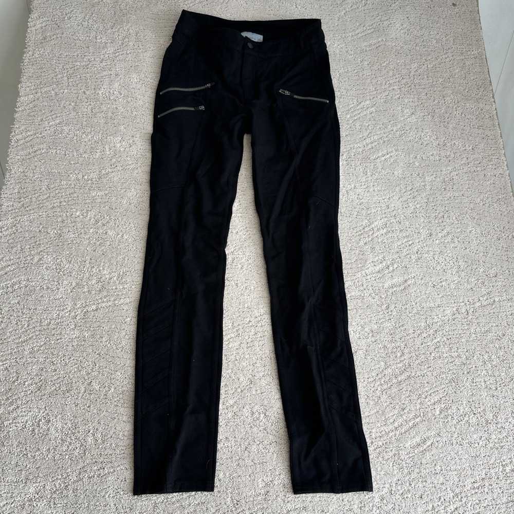 Women's Athleta Size 4 Ponte Moto Pant Black Leggings High Rise - Picture 2 of 7
